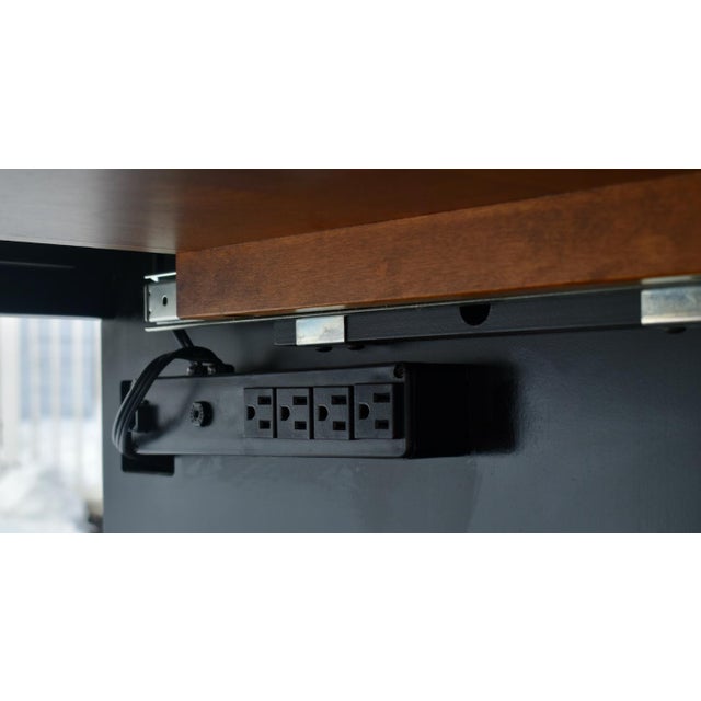 Vtg. Ethan Allen "Impressions" Black & Cherry Home Office Desk For Sale - Image 10 of 13