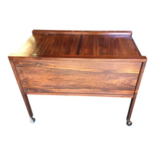 Mid Century Rosewood Bar Cart For Sale