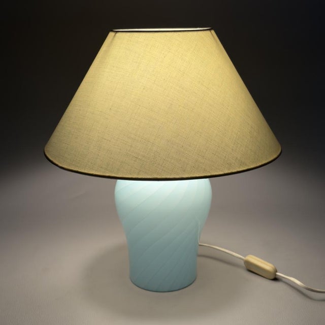 Blue Spiral Murano Glass Table Lamp from Davinci, 1970s For Sale - Image 6 of 15