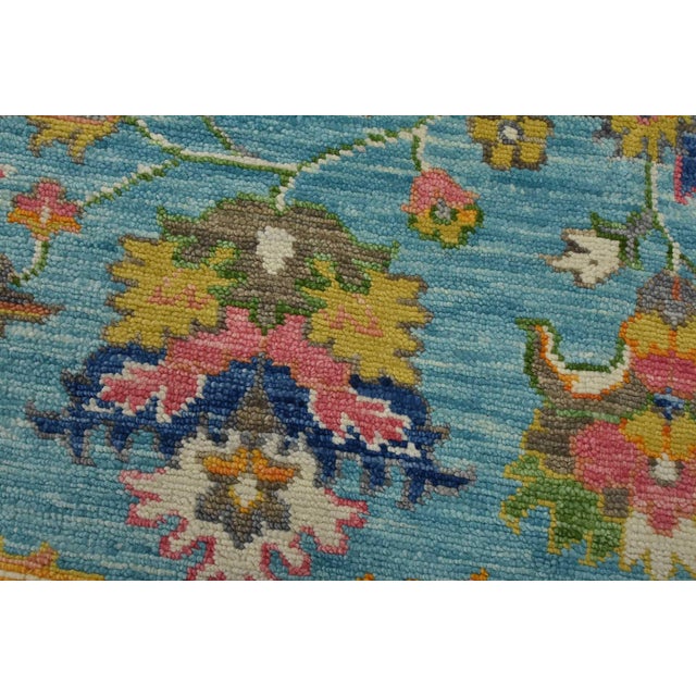 Anatolia Rug 7’11” X 9’10” Blue Wool Modern Hand-Knotted Oriental Carpet For Sale - Image 4 of 15