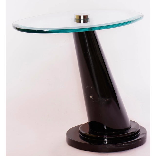 Contemporary Contemporary Chrome and Glass Cantilever Side Table For Sale - Image 3 of 12