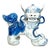Vintage Blue and White Chinese Foo Dog For Sale
