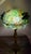 Beautiful 1970s Hollywood Regency Hand Blown Murano Glass Textured Translucent Blue, Green and Yellow Flowers Lampshade With Original Base For Sale - Image 9 of 12