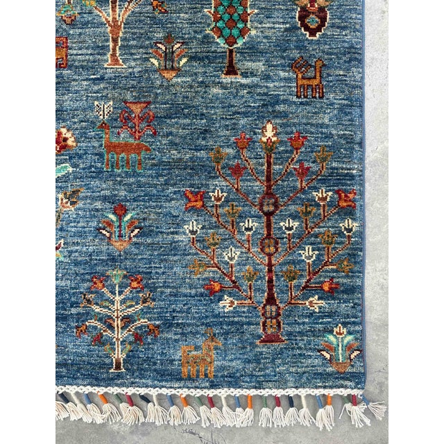Textile Vintage Persian Gabbeh Wool Tree of Life Rug – 154x209 Cm For Sale - Image 7 of 18