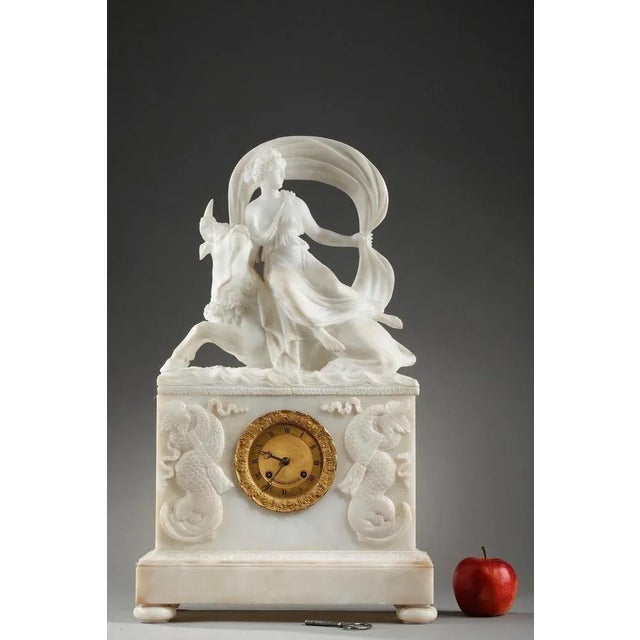 The Abduction of Europa Clock in Alabaster For Sale - Image 3 of 18