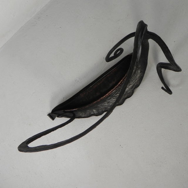 Metal Art Nouveau Umbrella Stand in Steel and Copper, 1920s For Sale - Image 7 of 18