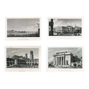 1830s, Views of Paris Prints, Set of 4, Original Antique Engravings, England