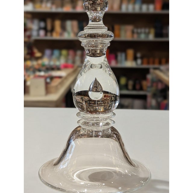 Steuben Crystal Baluster Candlestick With Air-Trap Detail For Sale - Image 9 of 15