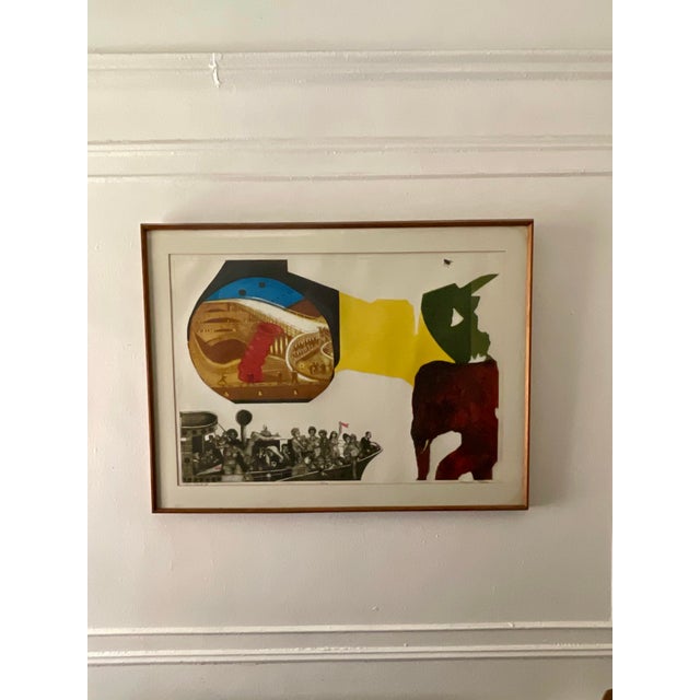 Printmaking Materials Mid 20th Century Marvin Lowe Signed Number Lithograph Entitled “Red Elephant”, Framed For Sale - Image 7 of 9