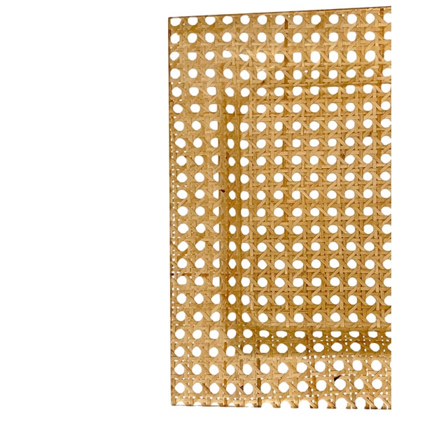 A fabulous 1970s French cocktail or bar tray combining classic woven cannage with clear Lucite for a chic, sculptural...