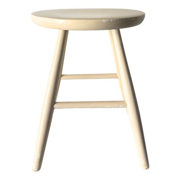 Minimal Stool in Original Paint by Kandya, 1950 For Sale