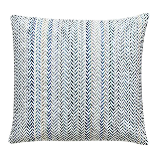 The House of Scalamandré Arrow Stripe Pillow, Fountaie For Sale