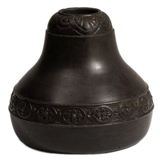 Mid 20th Century Germany Art Deco Chocolate Ceramic Vase For Sale
