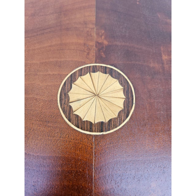Brown Square Federal Style Mahogany Inlay Side Table For Sale - Image 8 of 11