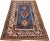 Ivory Antique Kazak Handmade Wool Rust, Ivory, Navy, Light Blue & Gold Rug For Sale - Image 8 of 9