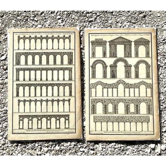 Early 20th Century Vintage Boho Italian Architectural Arches Original Prints - Set of 2 For Sale - Image 5 of 12