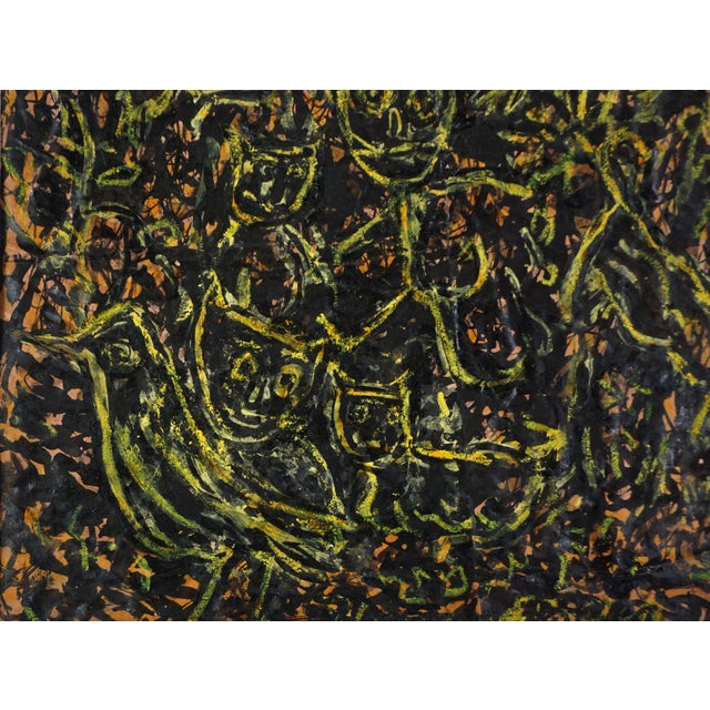 Mid 20th Century Mid Century Bay Area Abstract Expressionist - Cats & Birds by Honora Berg For Sale - Image 5 of 7