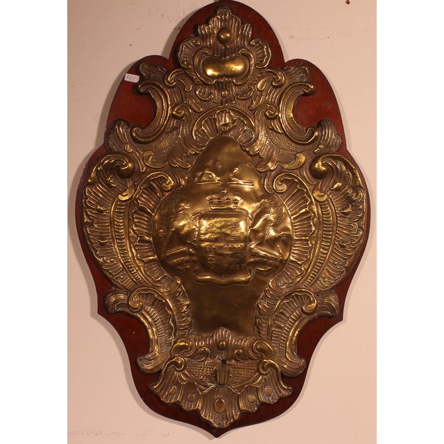 Antique Wall Panel in Copper with the Coat of Arms, 1800s For Sale - Image 10 of 10