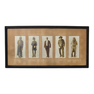 Antique Set of Five Photographs of Single Vaudeville Actor Headshots Acting Reel, Framed