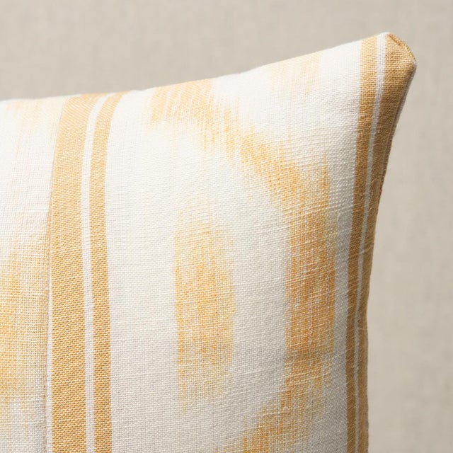 This pillow features Santa Monica Ikat by Mark D. Sikes for Schumacher with a knife edge finish. This artisanally crafted...