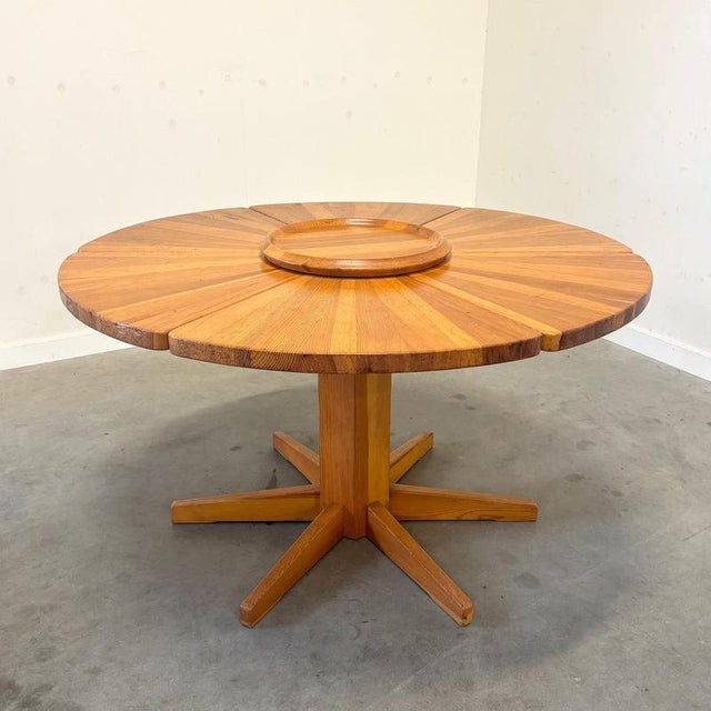 Round Pine Dining Table, 1970s For Sale - Image 3 of 12
