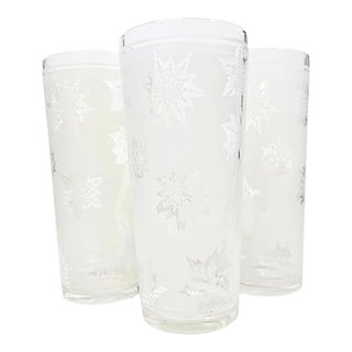 Mid 20th Century Farmhouse Atomic Snowflake Tumblers - Set of Four For Sale