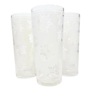 Mid 20th Century Farmhouse Atomic Snowflake Tumblers - Set of Four