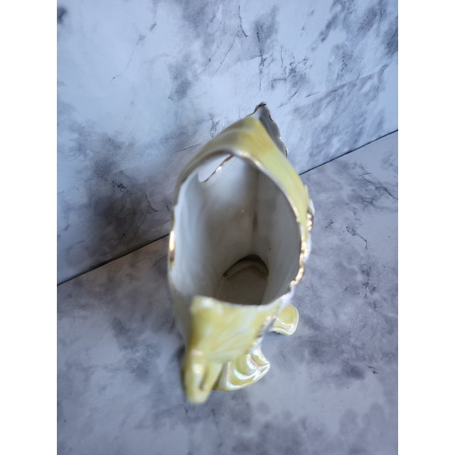 Ceramic Vintage Victorian Hand Painted Porcelain Floral Twin Handled Vase For Sale - Image 7 of 13