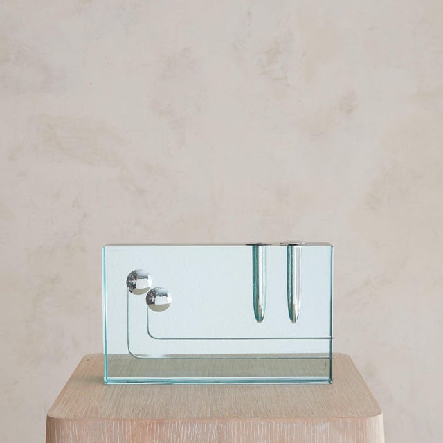 Modern Italian Rectangular Crystal Vase by Pierangelo Gallotti & Luigi Radice, 1960s For Sale - Image 3 of 8