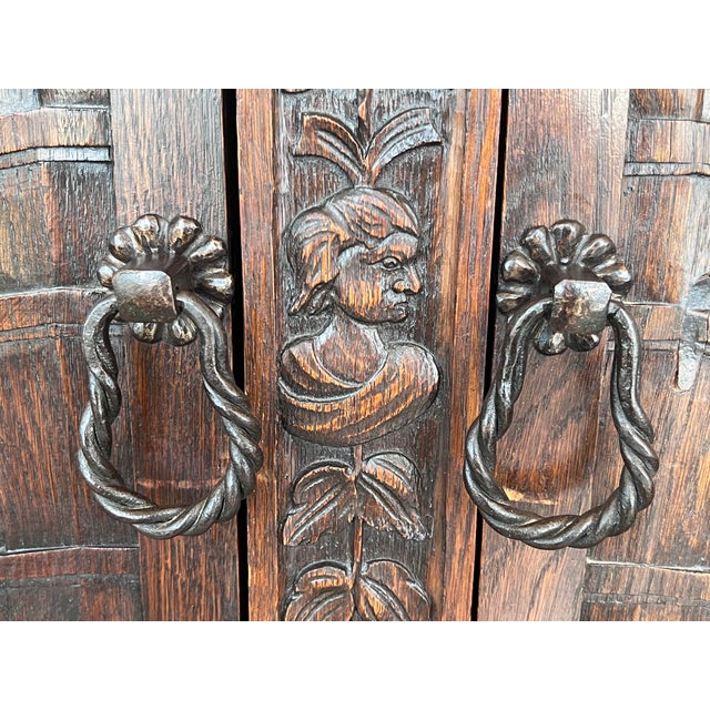 19th Century Spanish Hand Carved Renaissance Raised Cabinet For Sale - Image 9 of 12