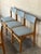 Blue Wood Dining Chairs Set of 6 in Blue Fabric Newly Reupholstered Mid-Century Modern For Sale - Image 8 of 11