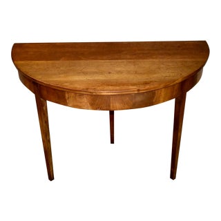 Vintage Walnut Three Leg Wall Mounted Console Table For Sale