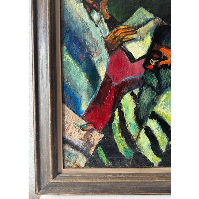 American Abram Tromka, Rare Large Judaica Oil Painting Jewish 2 Rabbis Painting Abram Tromka WPA Artist, c.1930's-1950's For Sale - Image 3 of 16
