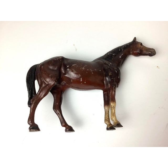 1930s Vintage 1930s Hubley Manufacturing Co. Cast Iron Thoroughbred Horse Doorstop For Sale - Image 5 of 7