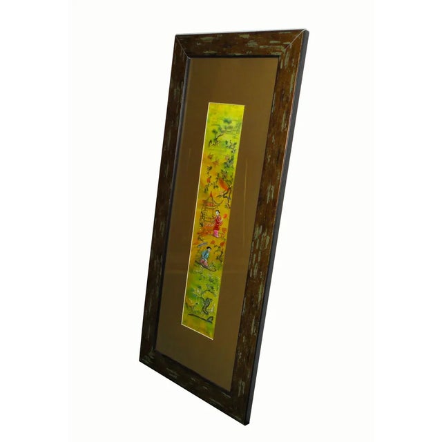 Vintage Hand Embroidered Framed Textile For Sale - Image 4 of 6