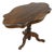 Biscuit-Style Carved Walnut Coffee Table with Open-Stained Veneer For Sale