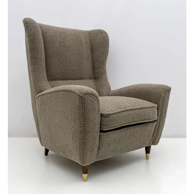 Mid-Century Modern Bouclè High Back Armchair by Isa Bergamo, 1950 For Sale - Image 9 of 9