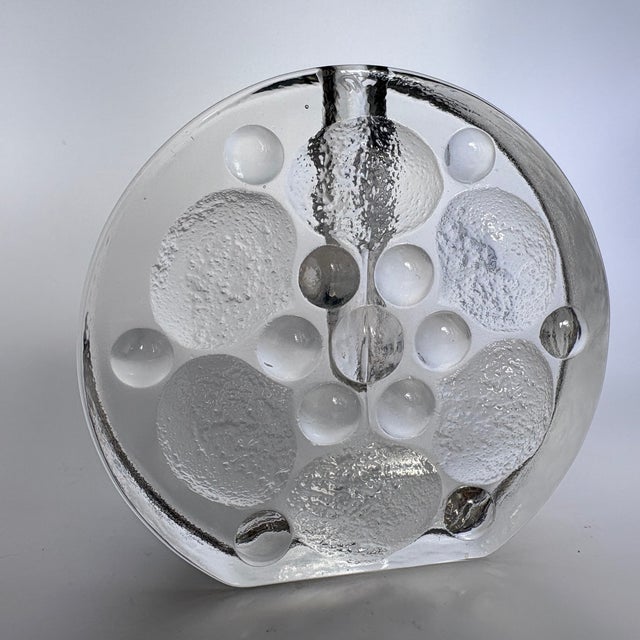 1970s Sculptural Solifleur Vase in Bubble Glass by Heiner Düsterhaus for Walther Glas, Germany, 1970s For Sale - Image 5 of 5