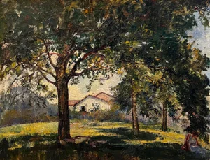 Laure Bruni, Beneath the Tree's Shade, Oil on Canvas