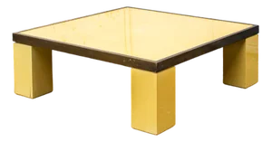 Antonio Pavia Coffee Table in Lacquered Wood and Brass, 1970s