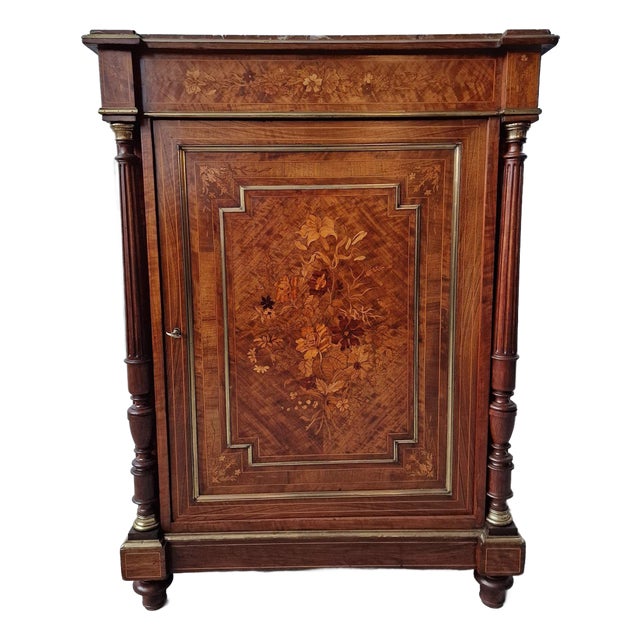 Antique Cabinet with Marble For Sale