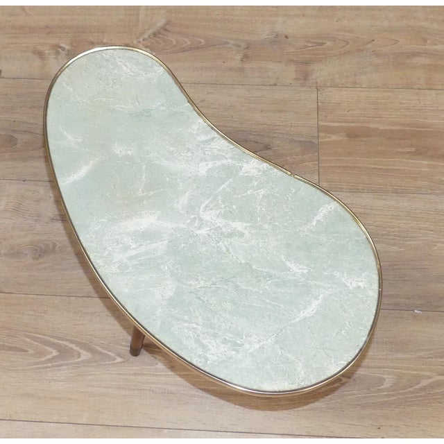 Metal Kidney-Shaped Side Table in Pastel Green, 1950s For Sale - Image 7 of 10
