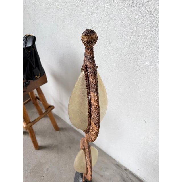 Vintage Bronze and Rope Floor Lamp, 1970 For Sale - Image 13 of 18