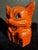Orange Vintage Molded Papier-Mâché Halloween Orange Cat Candy Container / Lantern For Sale - Image 8 of 11