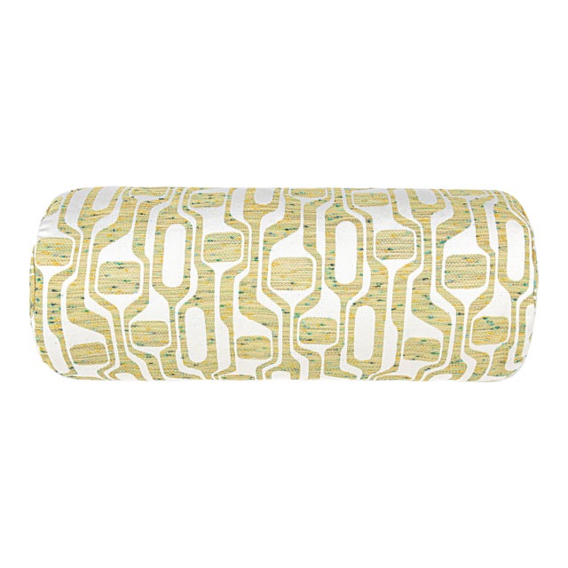 The House Of Scalamandré Telly Bolster Pillow In Keylime For Sale