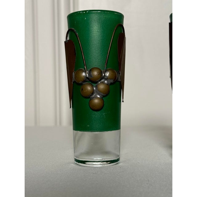 Vintage Art Nouveau Mix Metal Barware Shot Glasses, Set of 3 For Sale - Image 9 of 9
