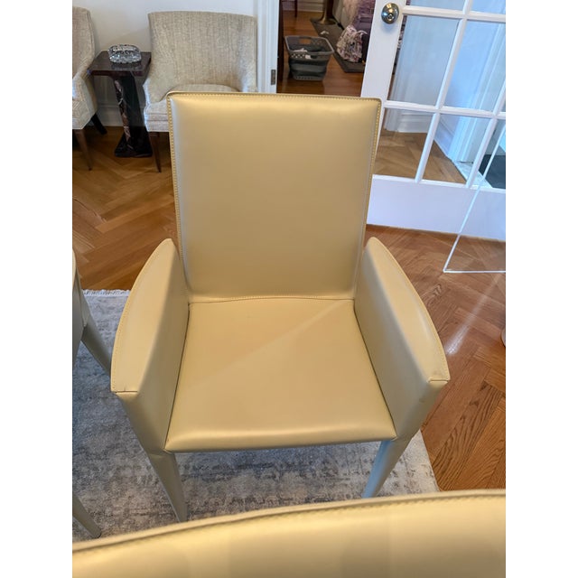 Animal Skin Design Within Reach Bottega Leather Dining Room Armchair by Frag - Set of 4 For Sale - Image 7 of 12