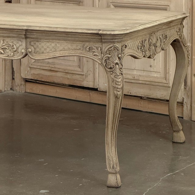 Antique Country French Liégeoise Régence Stripped Oak Dining Table or Writing Desk For Sale - Image 14 of 18