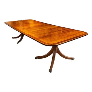 19th Century George III Mahogany Twin-Pedestal Dining Table For Sale