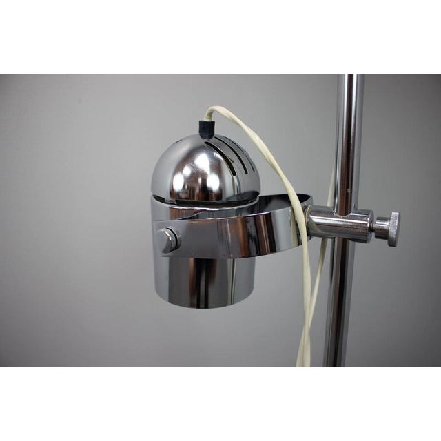 Metal Vintage Adjustable Double Spotlight Floor Lamp in Chrome, Czechoslovakia, 1970s For Sale - Image 7 of 12